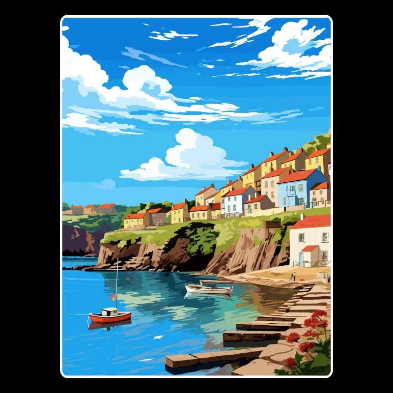 Charlestown, Cornouailles, Angleterre, Affiche de voyage