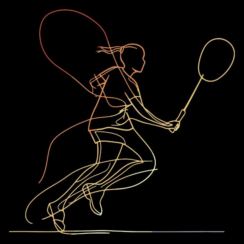 Badminton Player Sketch