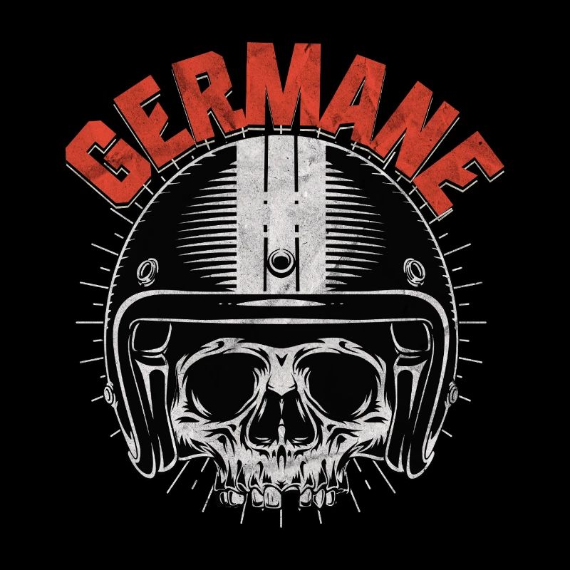 German Skull Motorcycle Helmet Germane