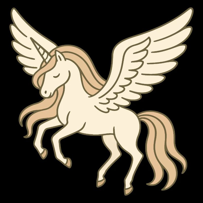 Fliegendes Pastell-Pegasus-Einhorn mit Flügeln