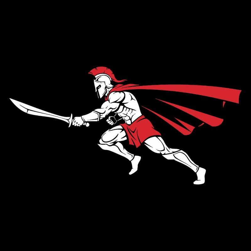 Spartiate Attaque Épée Mascotte Spartan Dash