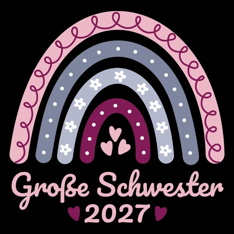 Große Schwester 2027 Boho Regenbogen pastell