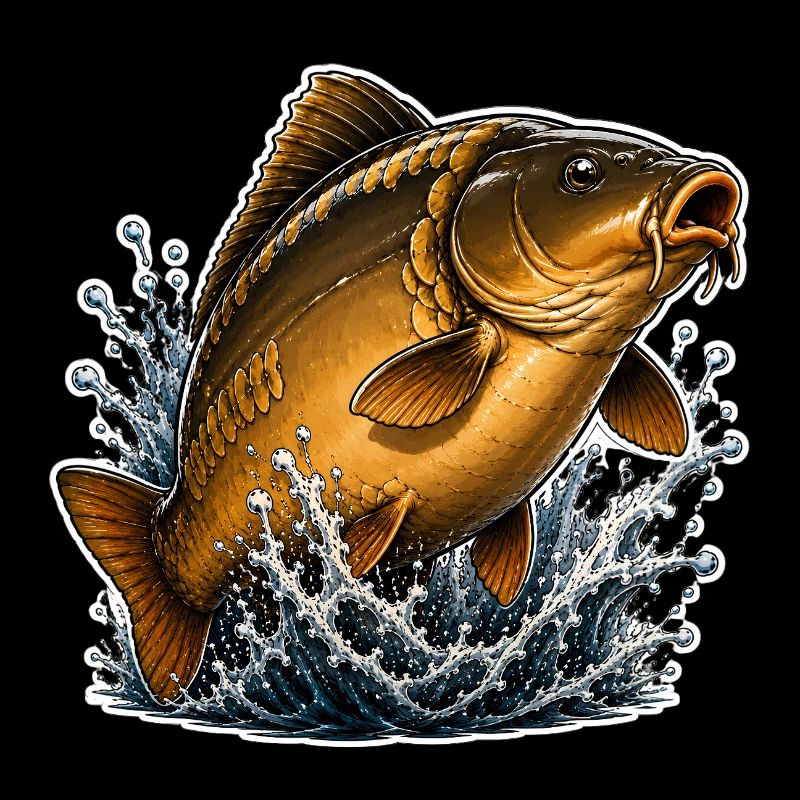 Mirror Carp Splash Fishing Design