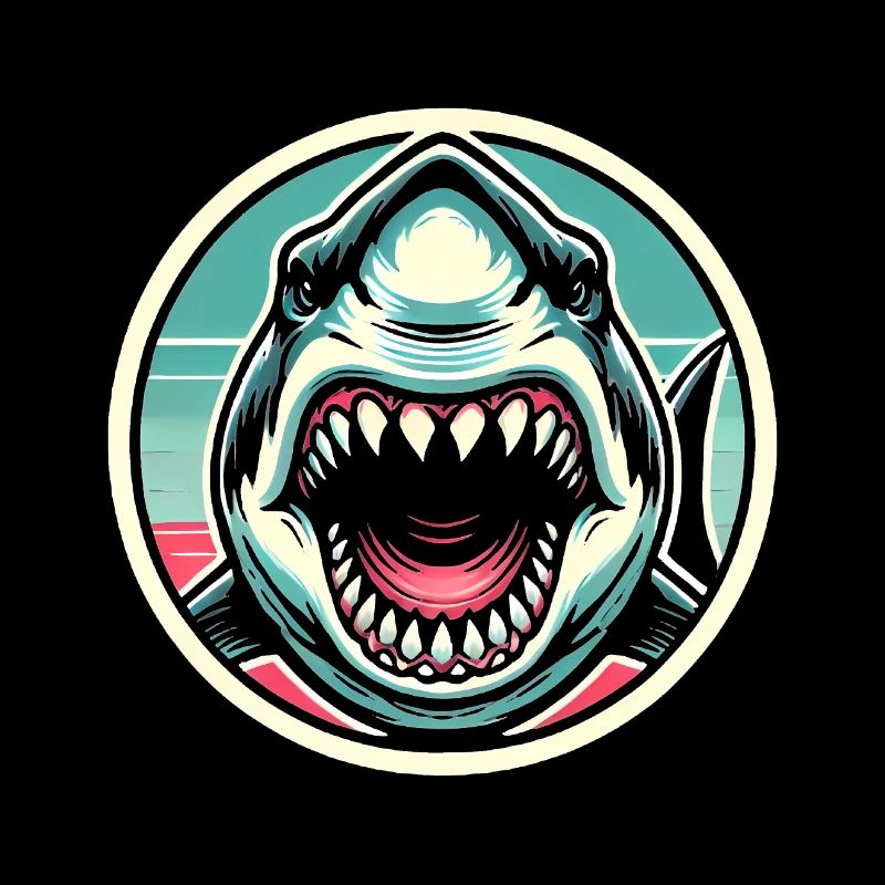 Fearsome Shark Bite Illustration