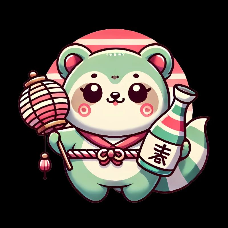 Whimsical Tanuki Lantern Design
