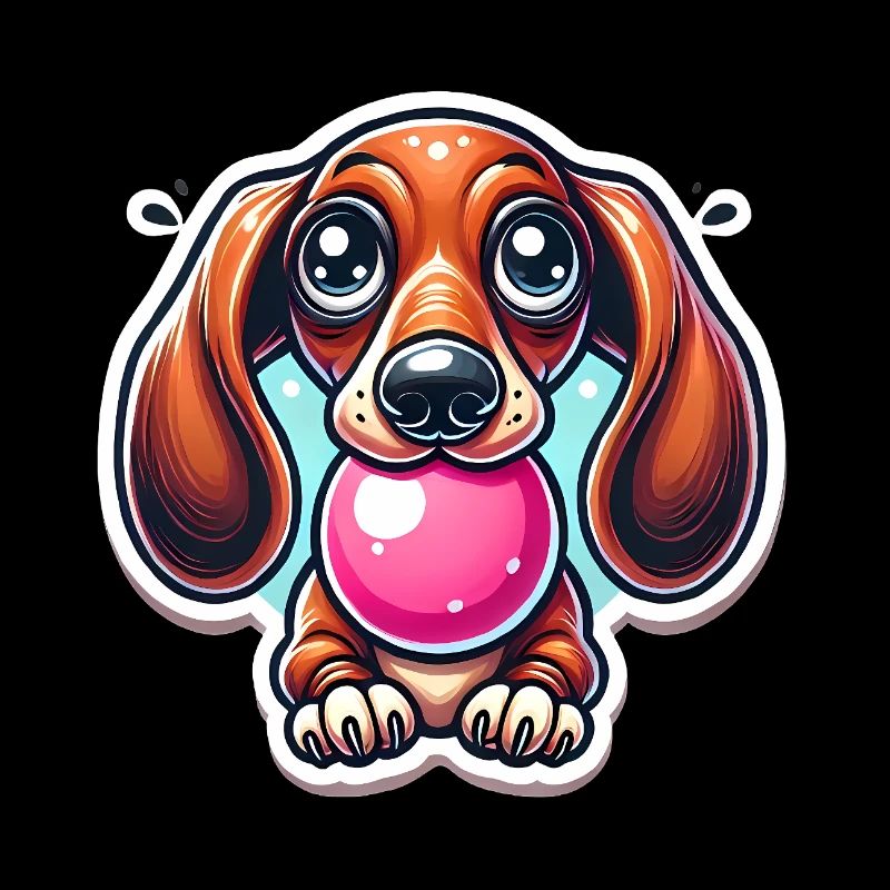 Dessin animé de chewing-gum teckel