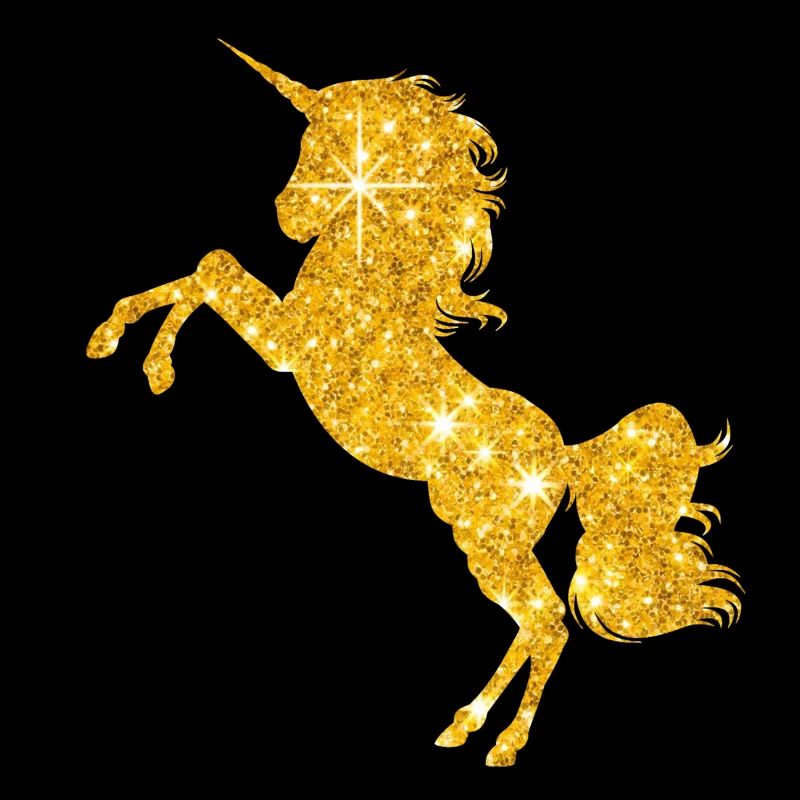 Goldenes Einhorn Mädchen Pferd Reiterin Geschenk