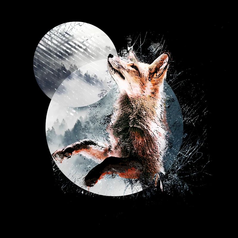 Fox in the moonlight