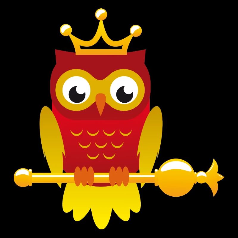 König Eule mit Zepter