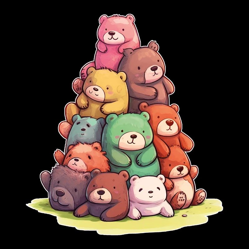 Funny teddy bears Colorful bears