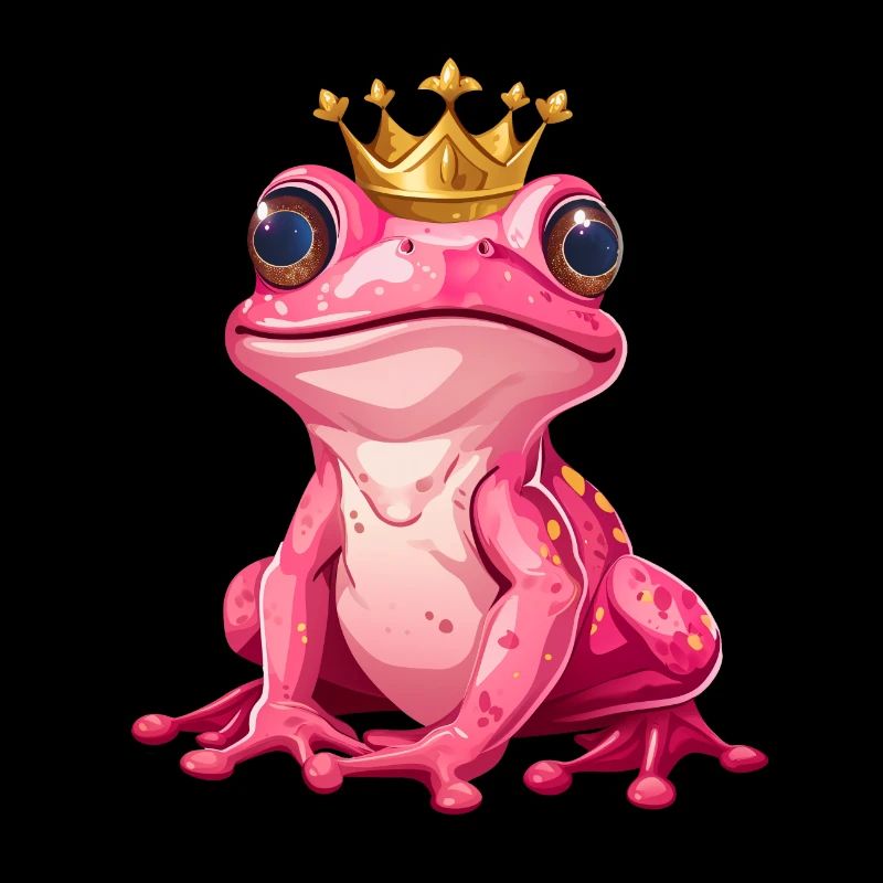 Mignonne princesse grenouille rose rose avec couronne dorée