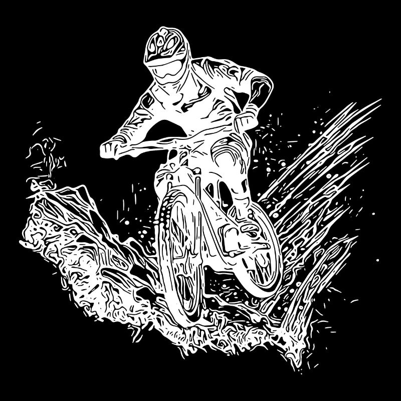 Mountainbiker Radfahrer Schlamm Wald Abfahrt