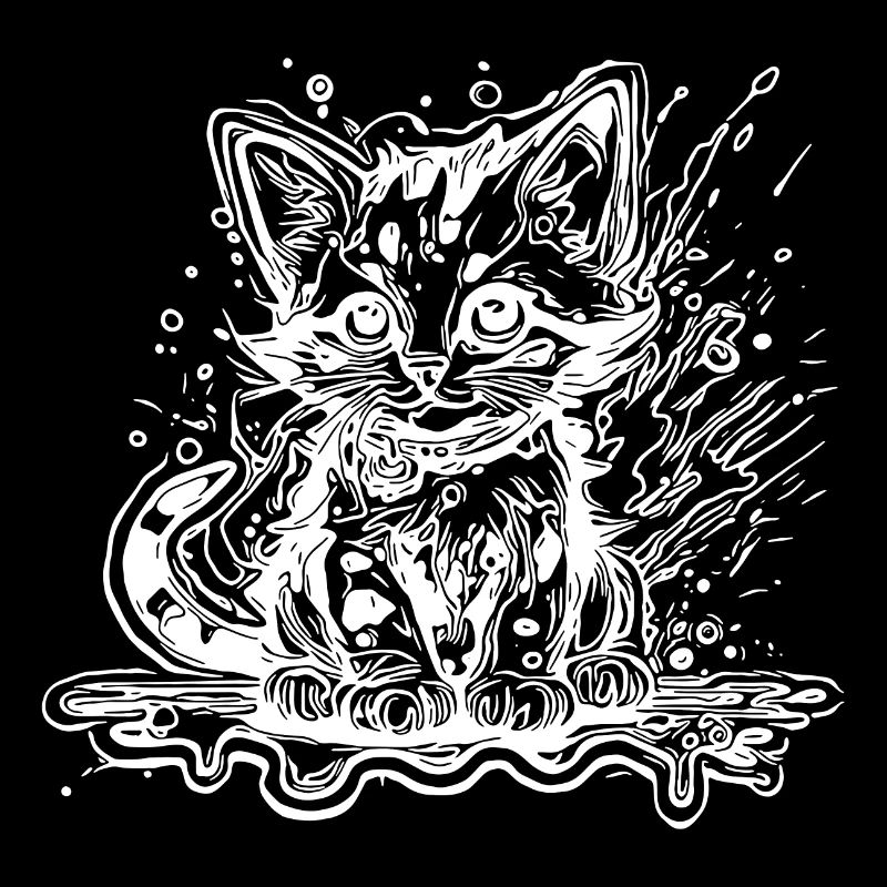 Mignon petit chat du chat poté dans le style graffiti