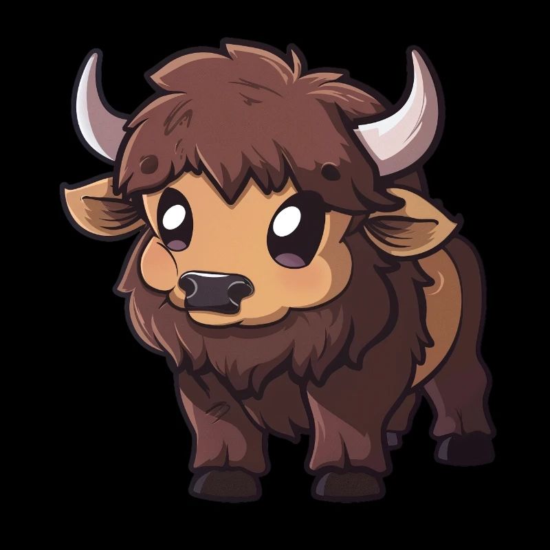 Cute bison cartoon character
