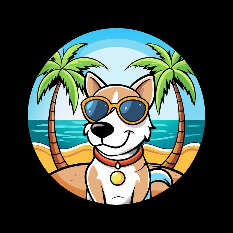Ariege Pointer Dog Breed Cartoon Sunglasses Beach