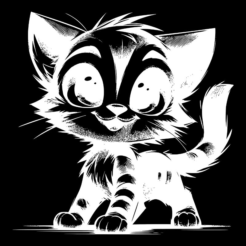 Cuddly Cat House Tiger Baby Drawing