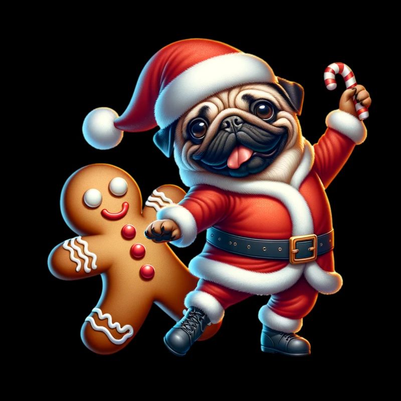 Mops Weihnachtsmann Lebkuchen