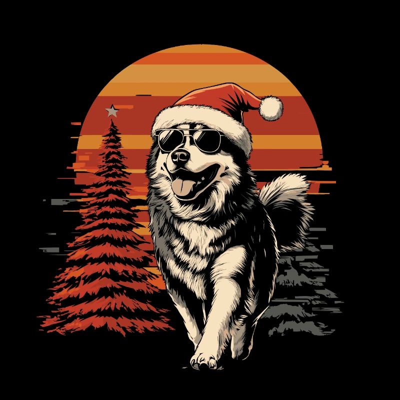 Cool Malamute Christmas