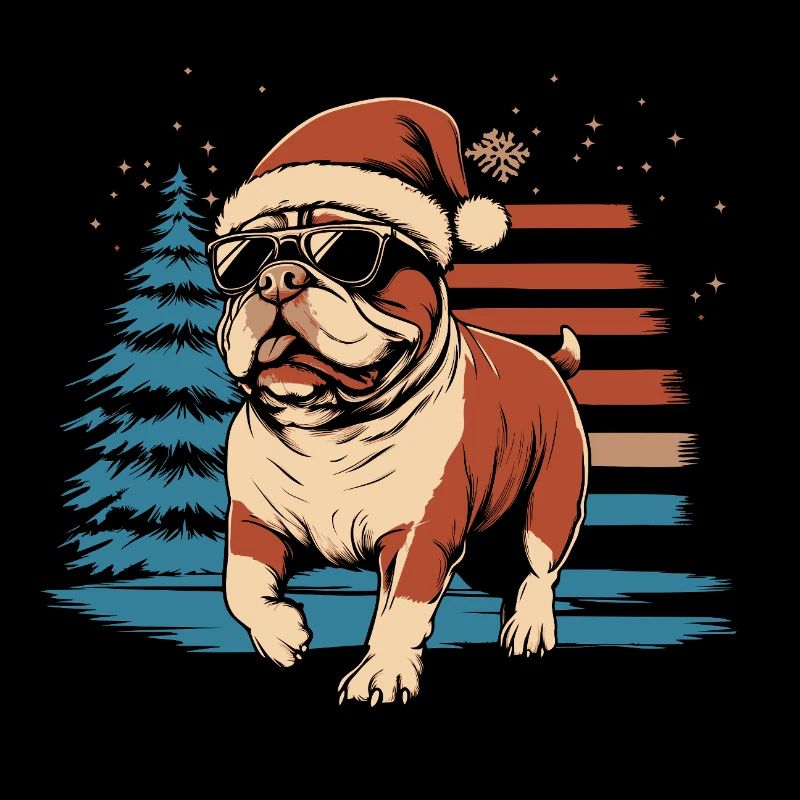 Cool bouledogue anglais Noël