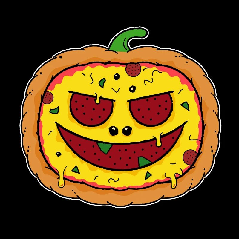funny pumpkin pizza face