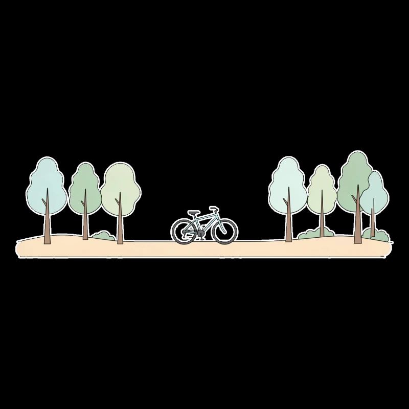 Forest Path Cycling Scene