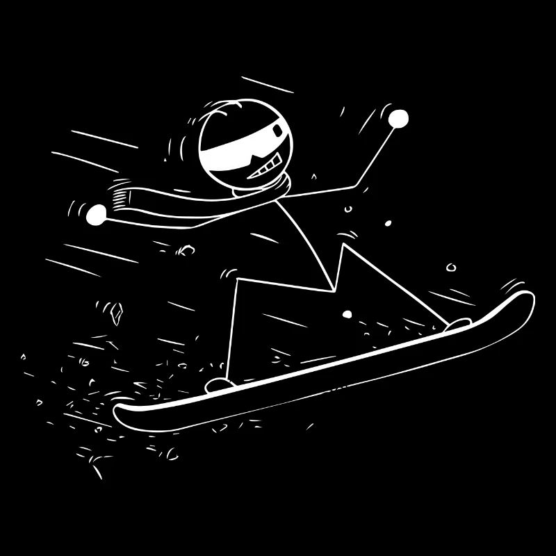 Springender Snowboard fahrer