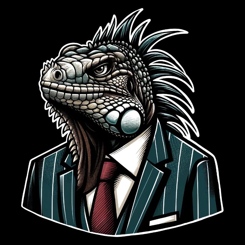 Iguana in a suit