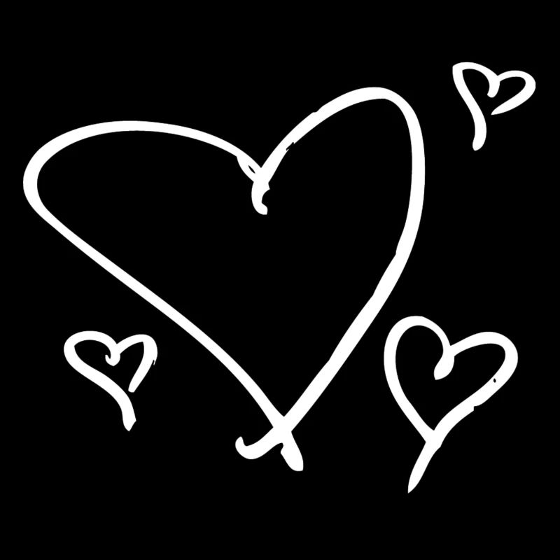 several white hearts
