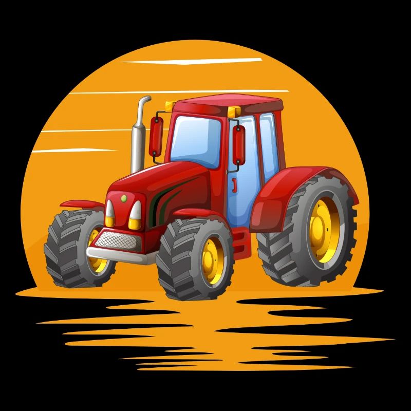 Tracteur devant Soleil Couchant