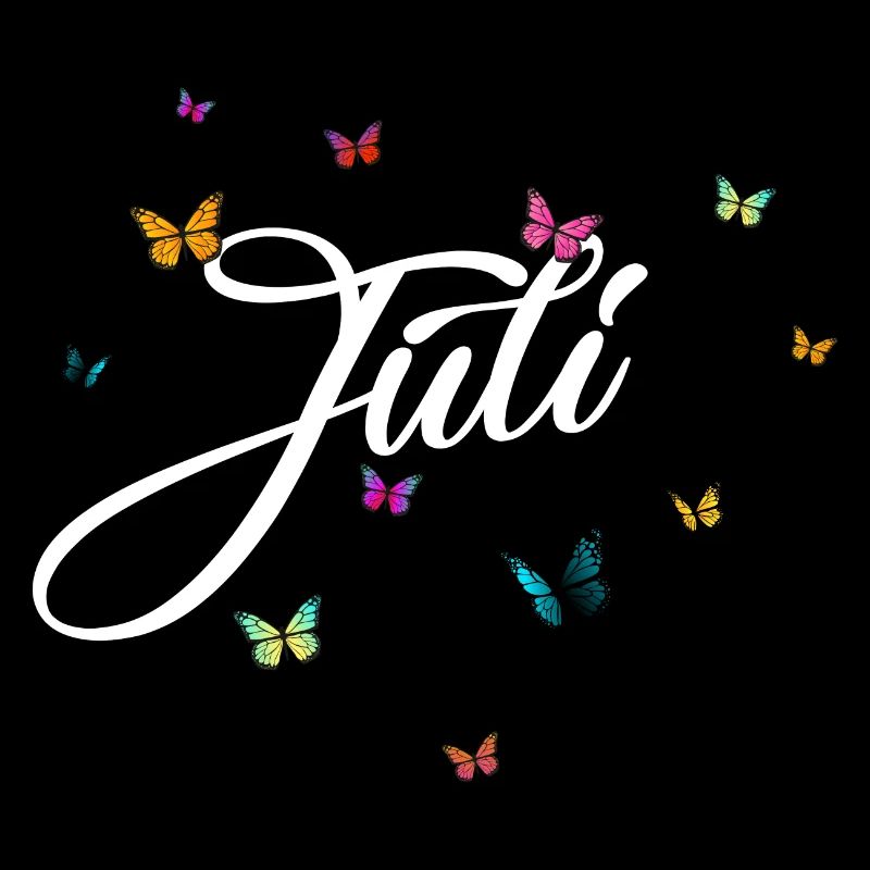 JULI - Mädchen Name mit bunten Schmetterlingen
