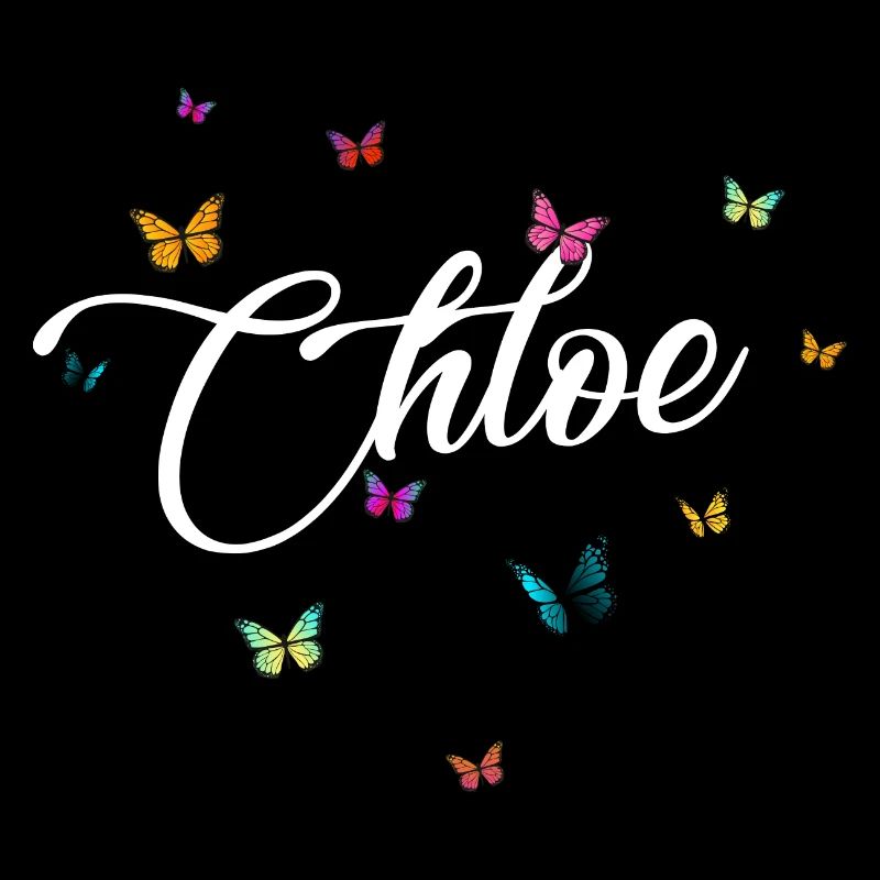 CHLOE - Mädchen Name mit bunten Schmetterlingen