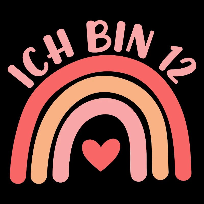 Ich bin 12 niedliche Regenbogen Design Junge Mädch