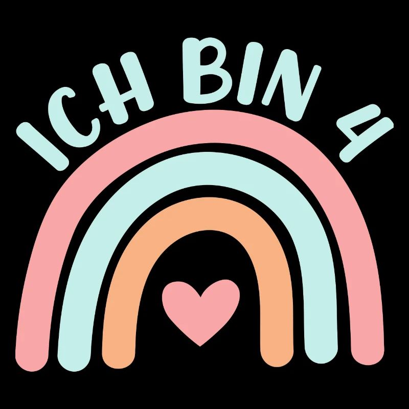 Ich bin4 niedliche Regenbogen Design Junge Mädchen