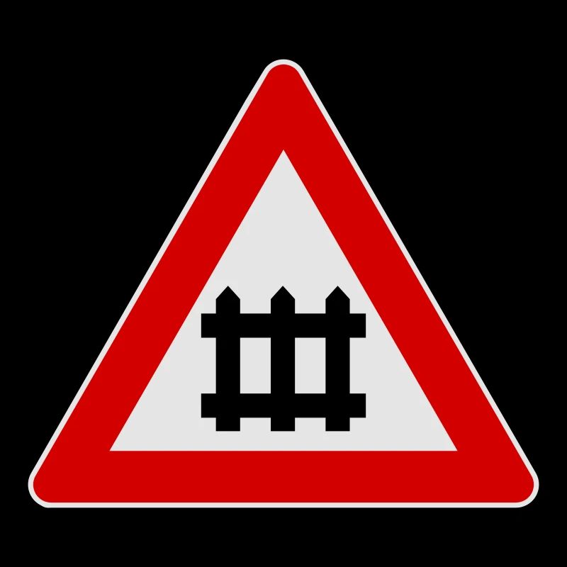 Warning train gate sign