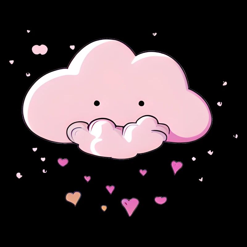 Cute Cloud Raining Hearts