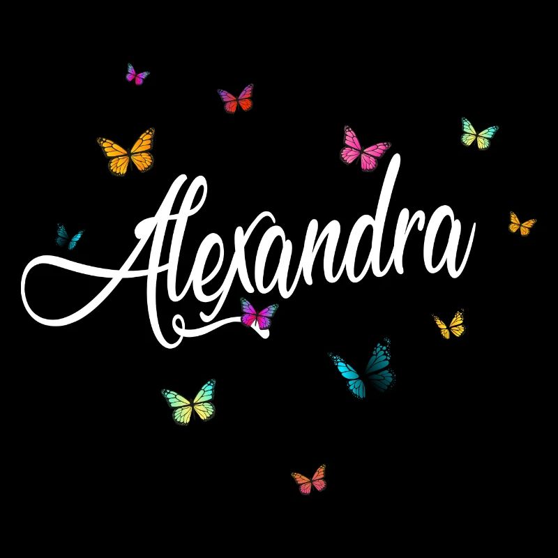 ALEXANDRA - Mädchen Name bunten Schmetterlingen