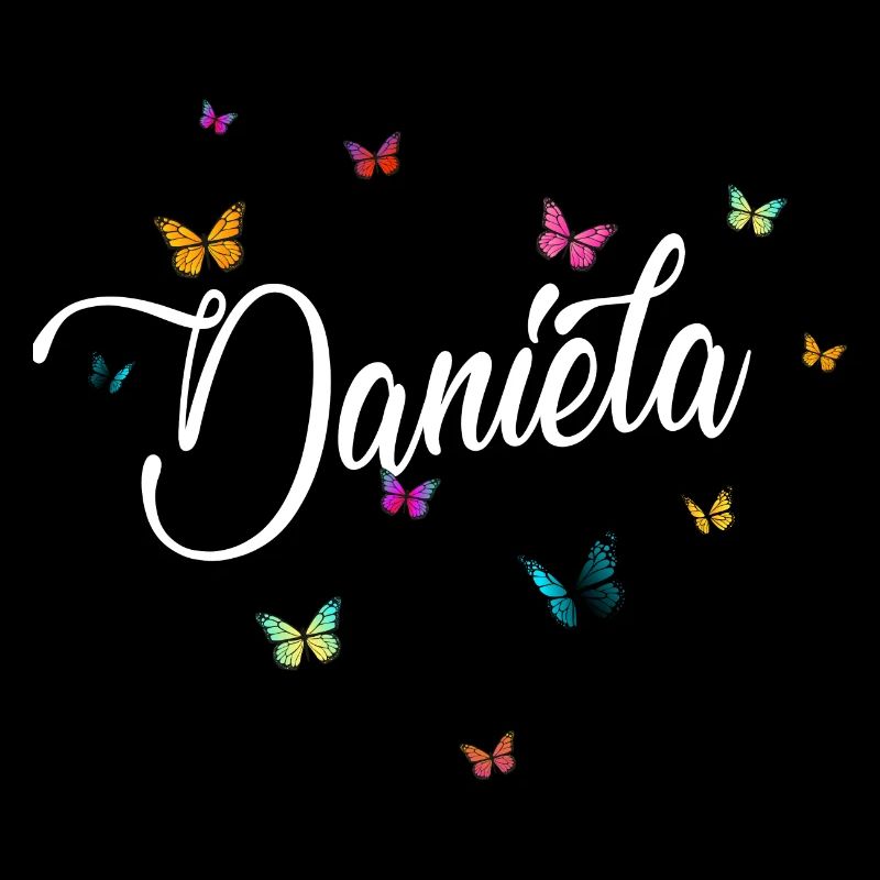 DANIELA - Mädchen Name mit bunten Schmetterlingen