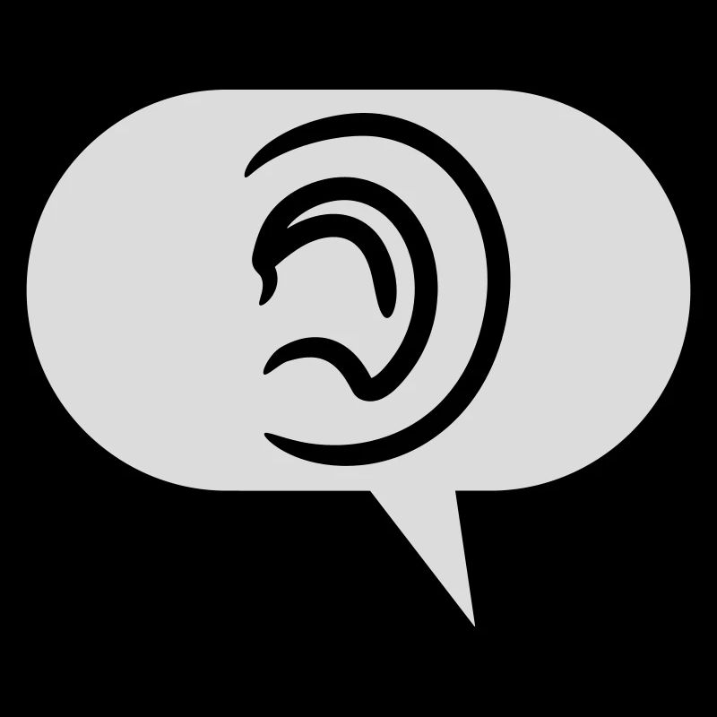 Perceive sounds Symbol speech bubble