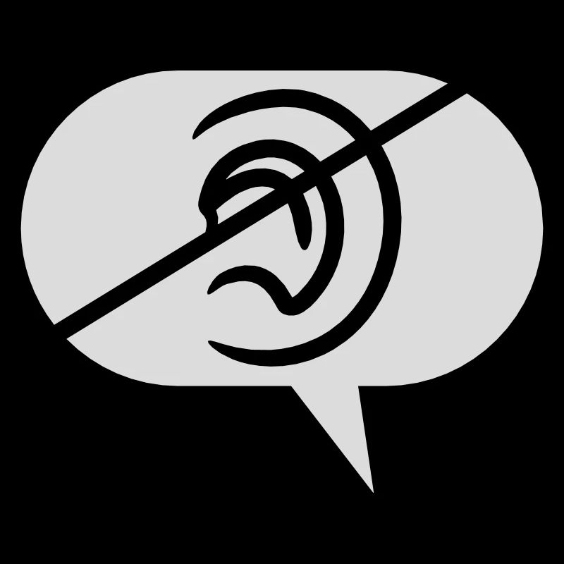 Forbidden Listen Symbol Speech Bubble