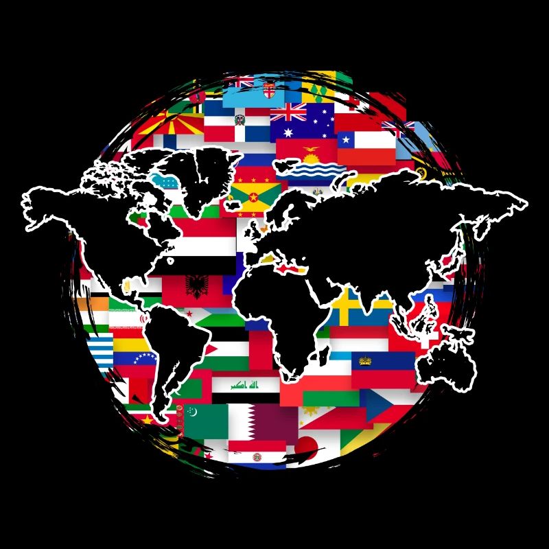 Map Flags Globe Travel Gift World Map