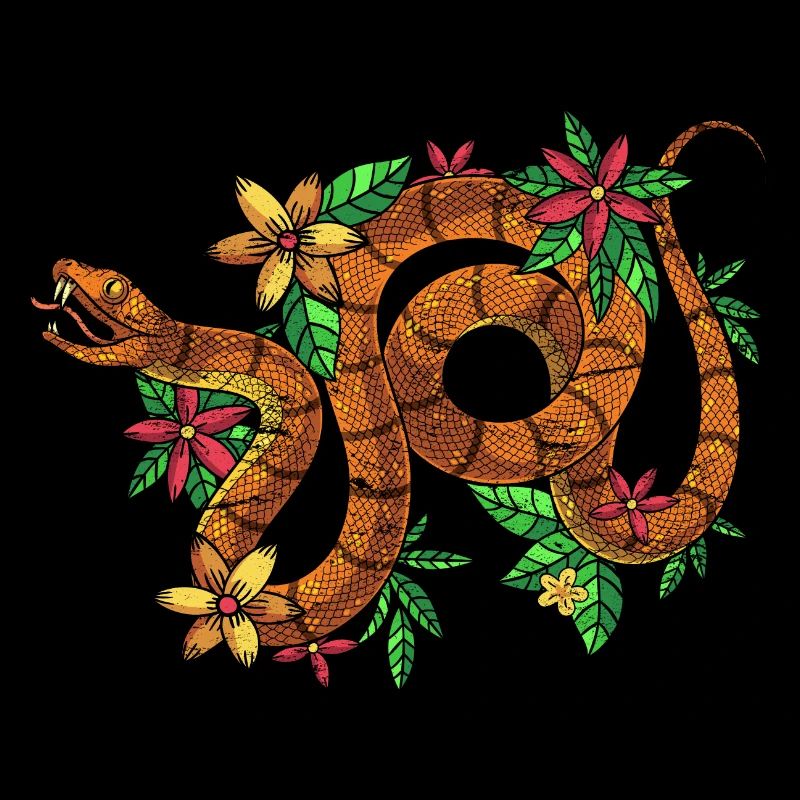 Predator Reptiles Gift Nature Flowers Snake