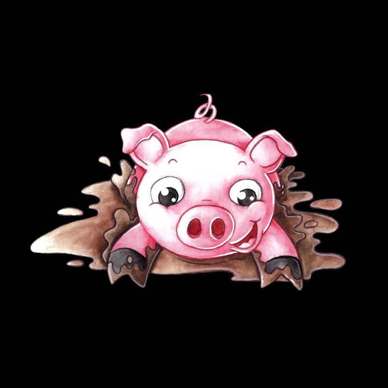 Planschendes Comic Schweinchen