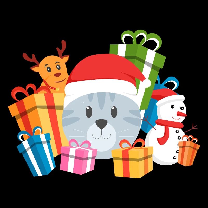 Christmas Cat Present