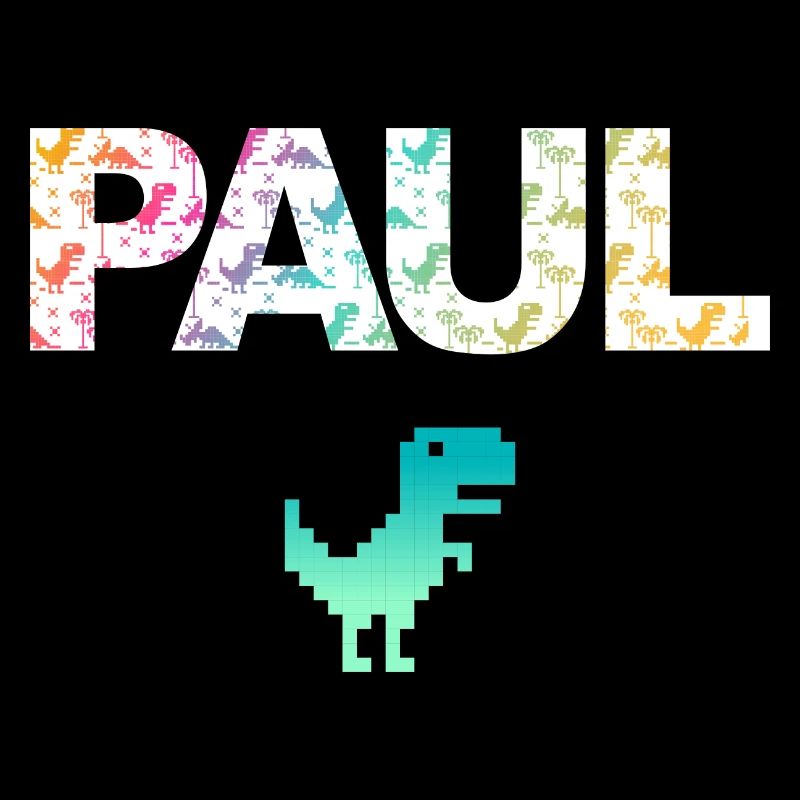 PAUL - Beautiful boy name with dinosaur