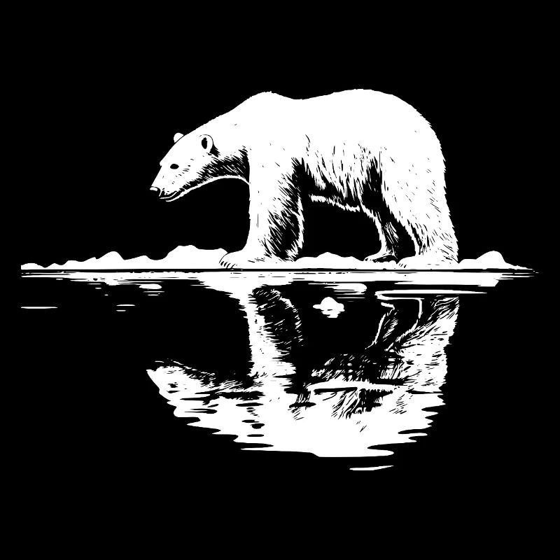 Cool Eisbär Reflektion Silhouette