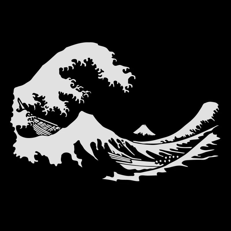 wave Fuji print wave manga japon hokusai