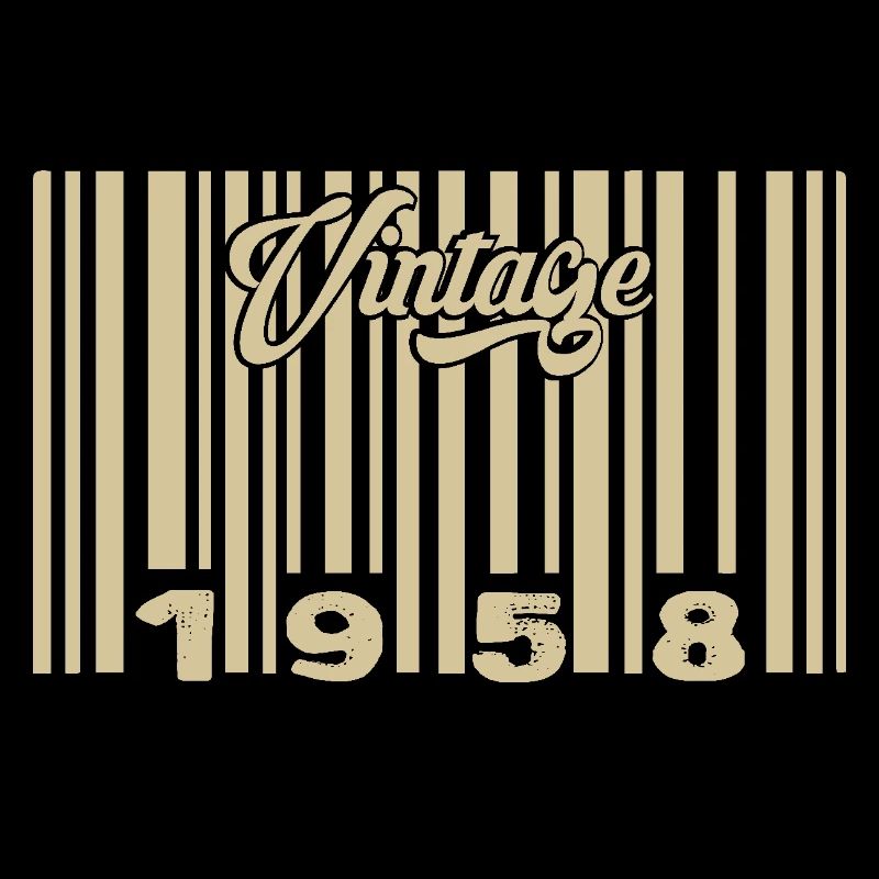 vintage 1958 Code barre 1958: Année 2025.
