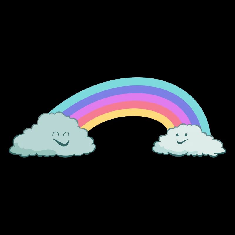 niedliche Wolken und ein reteo Regenbogen