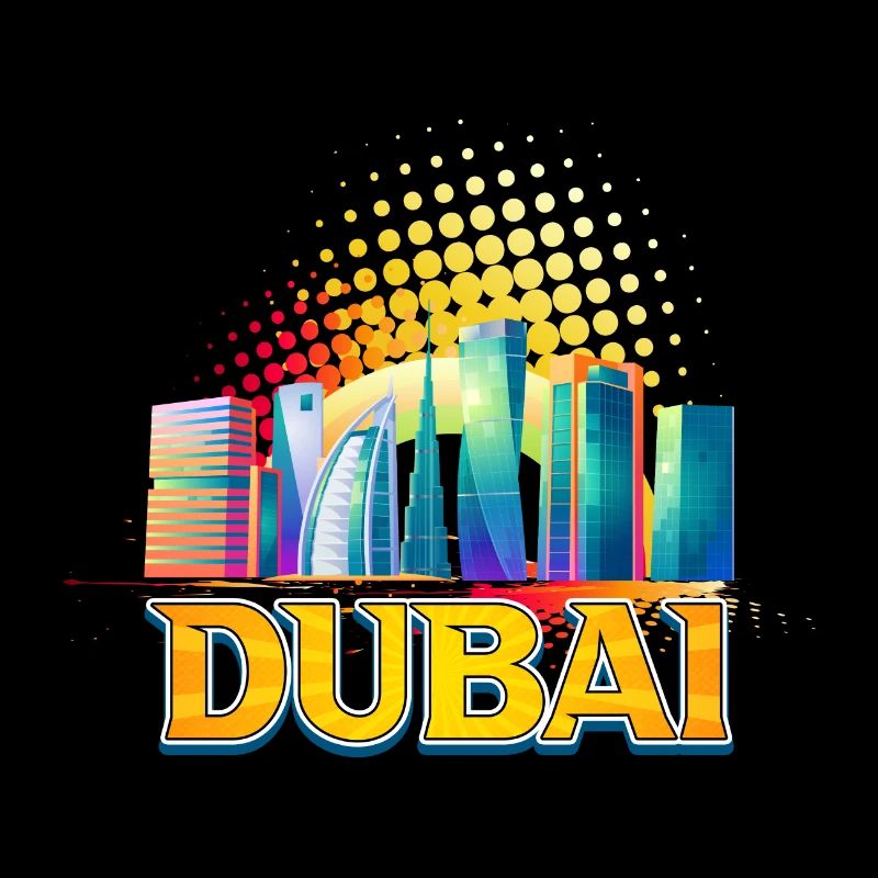 Dubai Skyline Summer Sun Palm Beach Sea