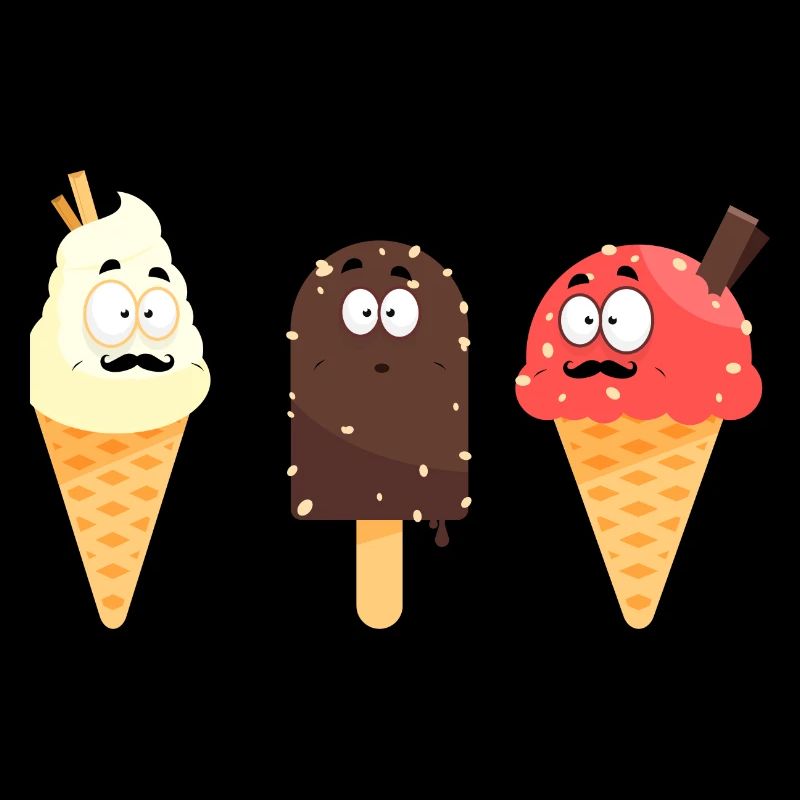 glace conet et batton drole a moustache